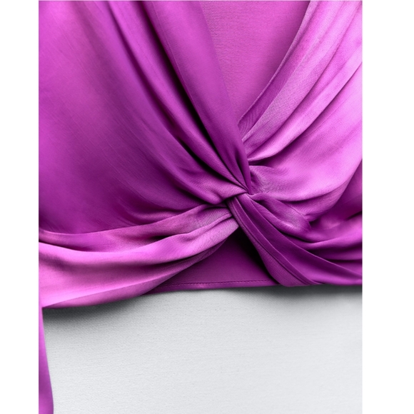 KNOTTED SATIN EFFECT TOP SIZE S - Picture 6 of 6